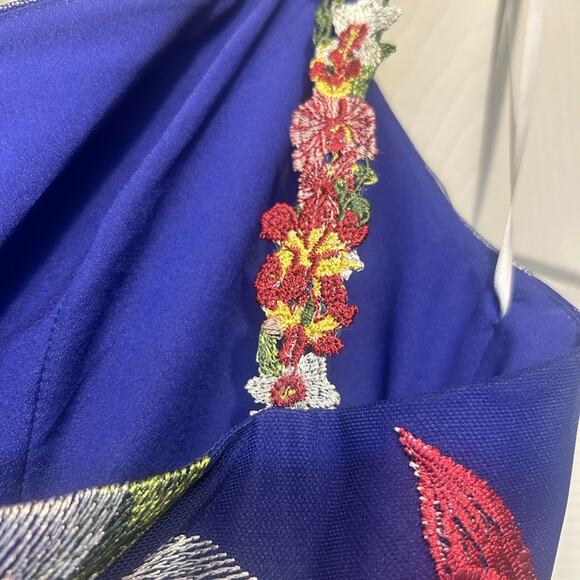 Marchesa Notte Asymmetric Floral Embroidered Gown Dress Hi-Low Tulle Skirt NWT - Picture 3 of 12